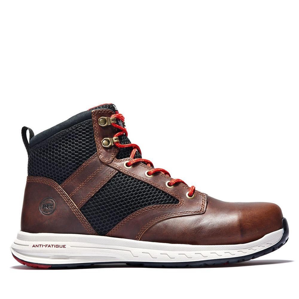 Timberland Pro Μποτακια Ανδρικα Καφε/Μαυρα - Drivetrain Comp Toe Mid - Greece 8746195-PB